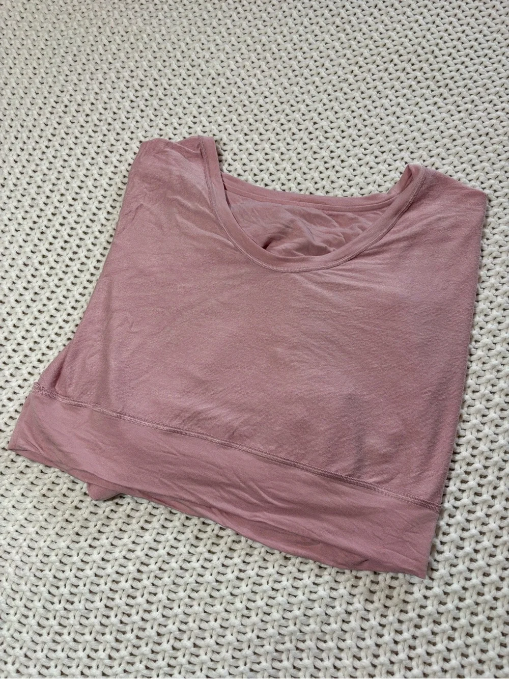 lululemon BeCalm scoop neck pullover in pink haze size small